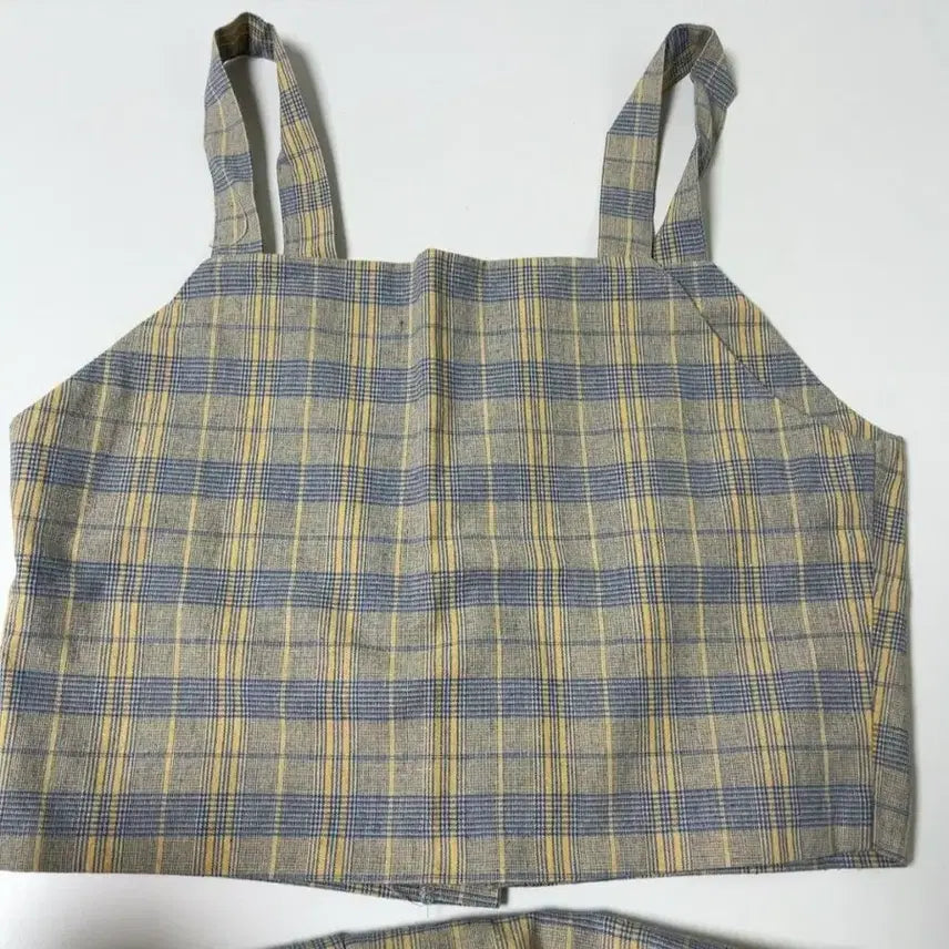 [BUNJANG] Check Two-Piece Set / 체크 투피스 세트 상하세트