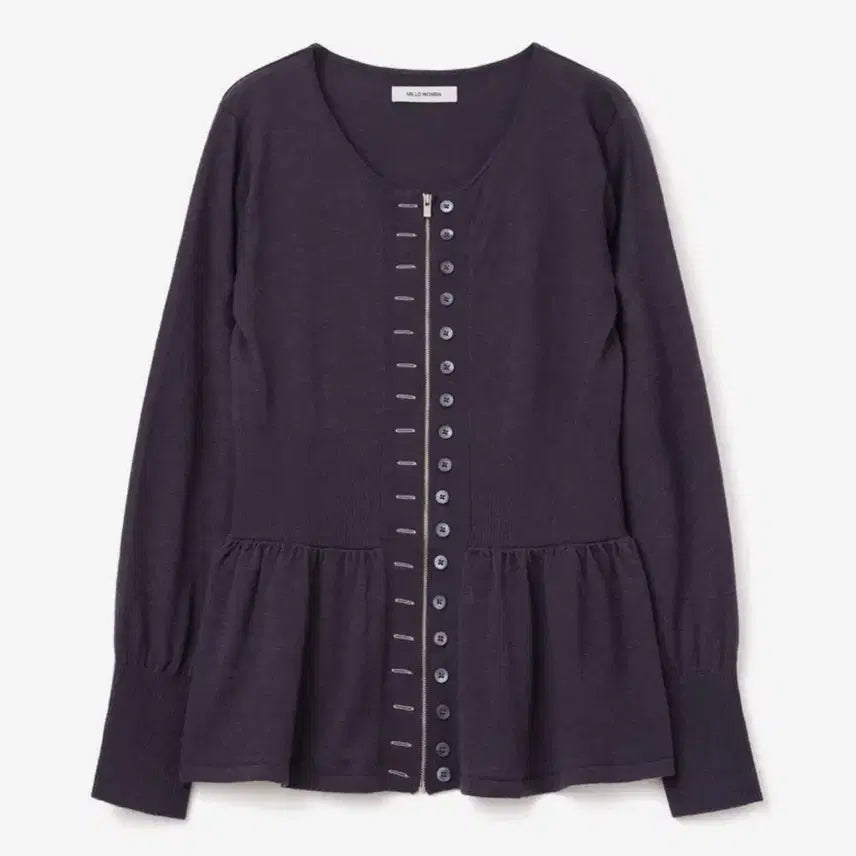 [BUNJANG] Willowmoon Fake Button Zip-up Cardigan [Purple] / 밀로우먼 페이크 버튼 집업 가디건 [퍼플]