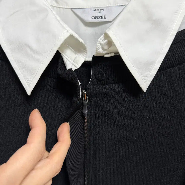[BUNJANG] Obze Knit Shirt (Black) / 한섬 오브제 니트 셔츠 (블랙) - 미착용 새상품