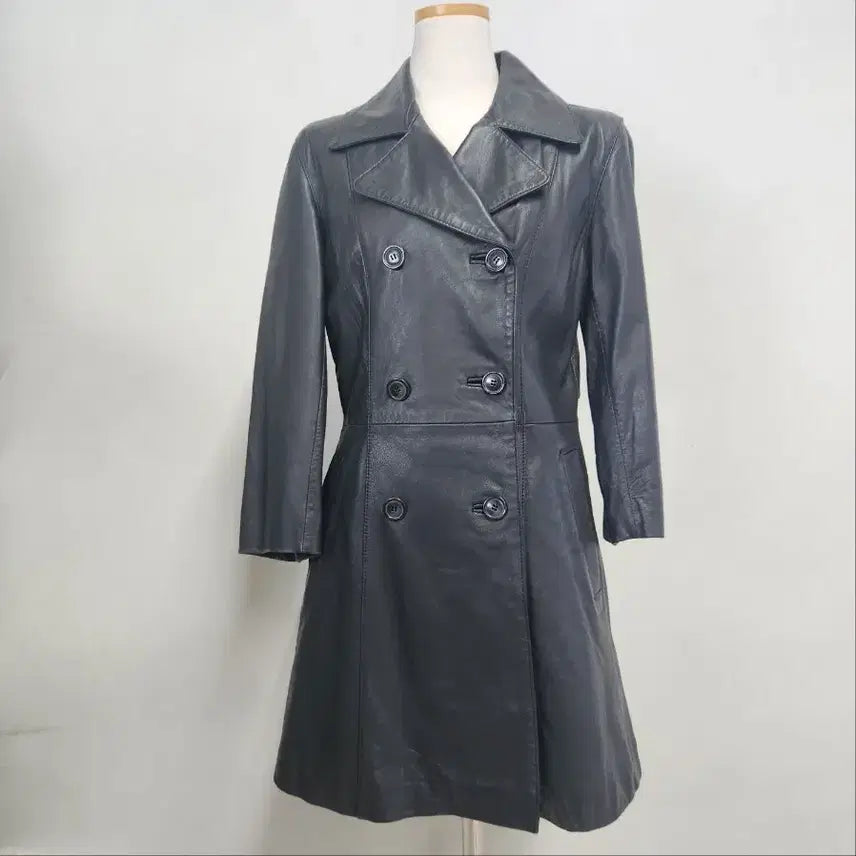 [BUNJANG] ULM Leather Double Button Trench Coat (Women&