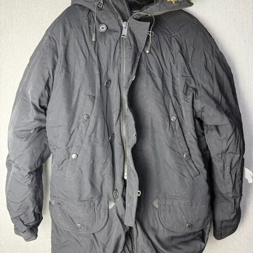 [BUNJANG] Polo Jeans Company Black Nylon Heavy Arctic Parka Down Padded Jacket / [m] 폴로진스 컴퍼니 블랙 나일론 헤비 아크틱 파카 다운 패딩