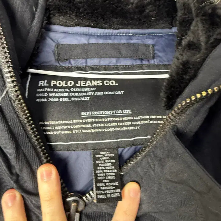 [BUNJANG] Polo Jeans Company Black Nylon Heavy Arctic Parka Down Padded Jacket / [m] 폴로진스 컴퍼니 블랙 나일론 헤비 아크틱 파카 다운 패딩