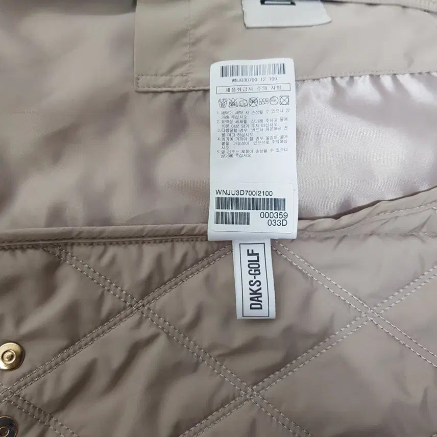 [BUNJANG] Daks Diamond Quilted Golf Padded Jacket (Light Beige) / 2024년식/닥스/다이아퀼팅골프패딩자켓/여성100/파라오쇼핑