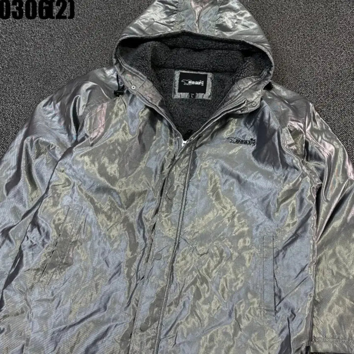 [SOLD OUT] BEAR 베어 후드 롱 코트 실버