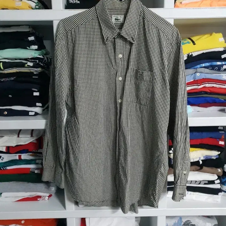 [SOLD OUT] 라코스테 100 깅엄 체크 긴팔 셔츠