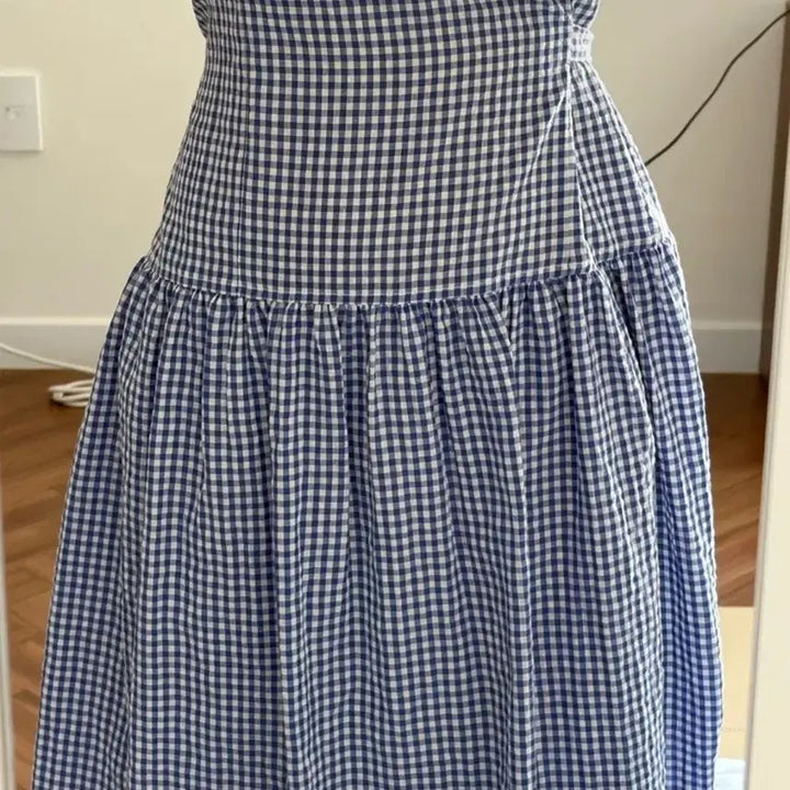 [BUNJANG] P&amp;A by Paul &amp; Alice Check Long Dress / [피엔에이 바이 폴앤앨리스 ] 체크 롱 원피스