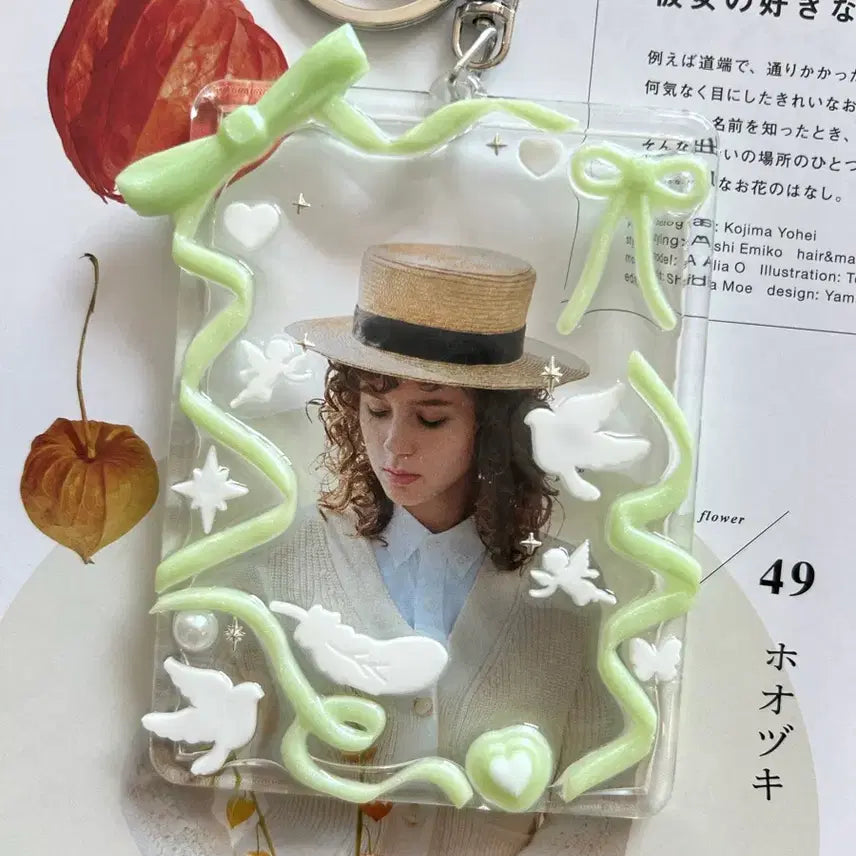[BUNJANG] These Transparent Photo Frame Keyring / 투명 포토 프레임 키링 그린 데코