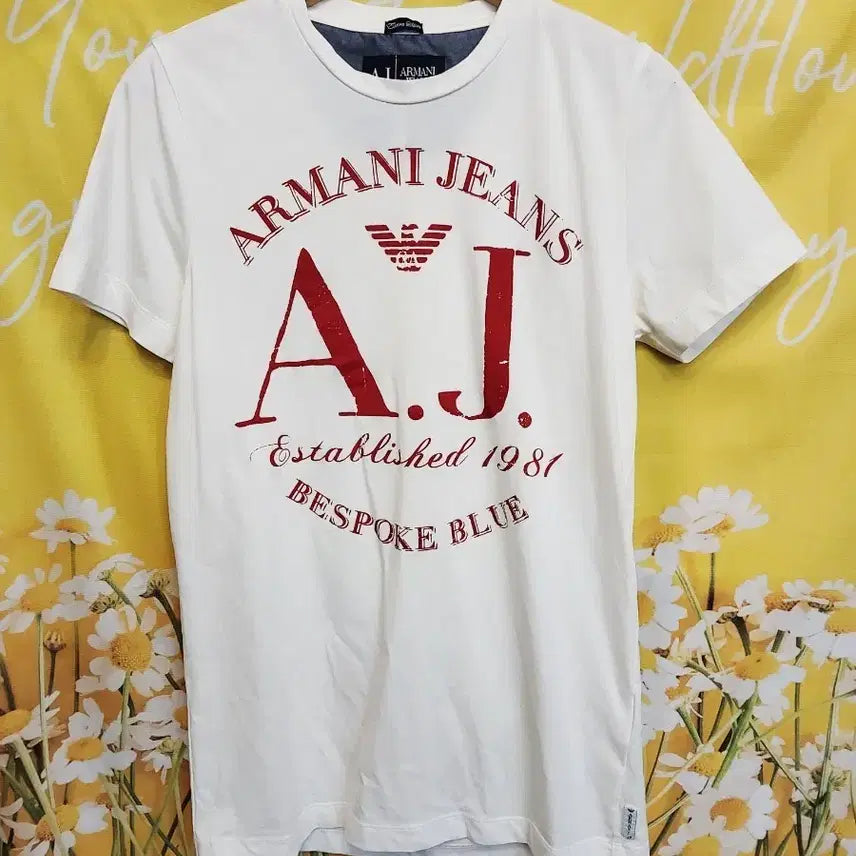 [BUNJANG] Armani Jeans White Short-Sleeve T-Shirt (M) / 아르마니진 흰색 반팔 티셔츠M