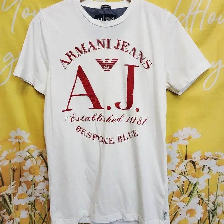 [BUNJANG] Armani Jeans White Short-Sleeve T-Shirt (M) / 아르마니진 흰색 반팔 티셔츠M