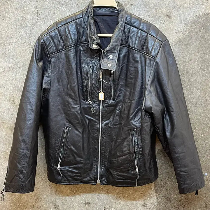 [BUNJANG] Vintage Black Cowhide Leather Rider Jacket / 미국 빈티지 블랙 소가죽 라이더 자켓
