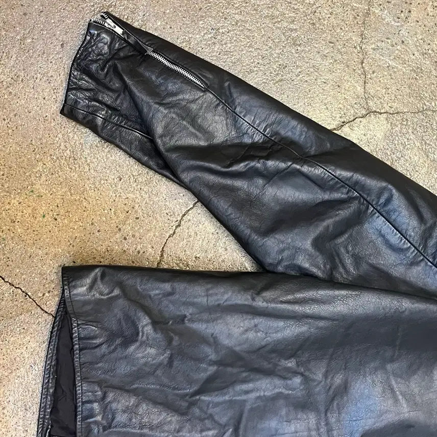 [BUNJANG] Vintage Black Cowhide Leather Rider Jacket / 미국 빈티지 블랙 소가죽 라이더 자켓