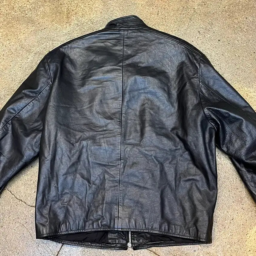 [BUNJANG] Vintage Black Cowhide Leather Rider Jacket / 미국 빈티지 블랙 소가죽 라이더 자켓