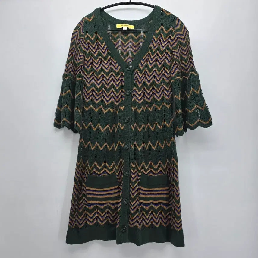 [BUNJANG] Dil Tycoon Zigzag Knit Long Cardigan / 지그재그 니트 롱 가디건 일본빈티지 [A20158]