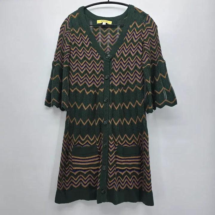 [BUNJANG] Dil Tycoon Zigzag Knit Long Cardigan / 지그재그 니트 롱 가디건 일본빈티지 [A20158]