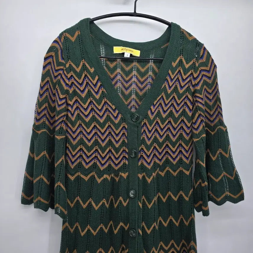 [BUNJANG] Dil Tycoon Zigzag Knit Long Cardigan / 지그재그 니트 롱 가디건 일본빈티지 [A20158]