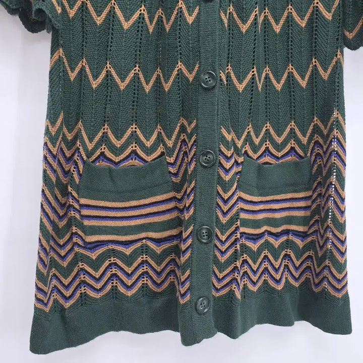 [BUNJANG] Dil Tycoon Zigzag Knit Long Cardigan / 지그재그 니트 롱 가디건 일본빈티지 [A20158]