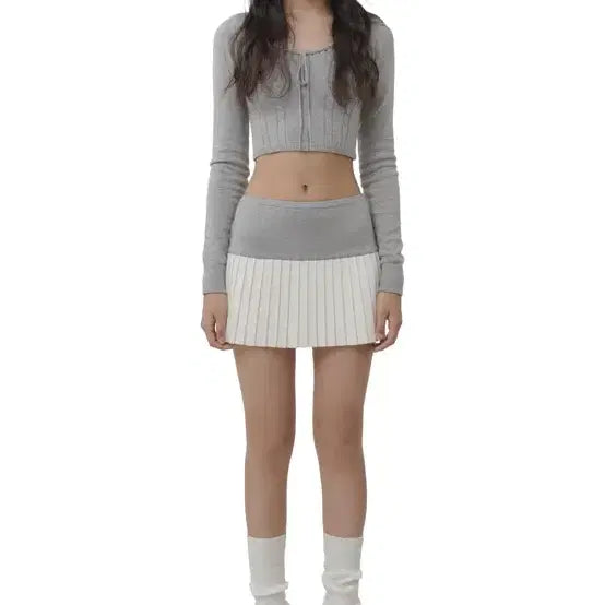 [BUNJANG] Kleesier Churro Cable Ribbon Knit Sweater / 클리시어 츄로 케이블 리본 니트 그레이 kleesier churro