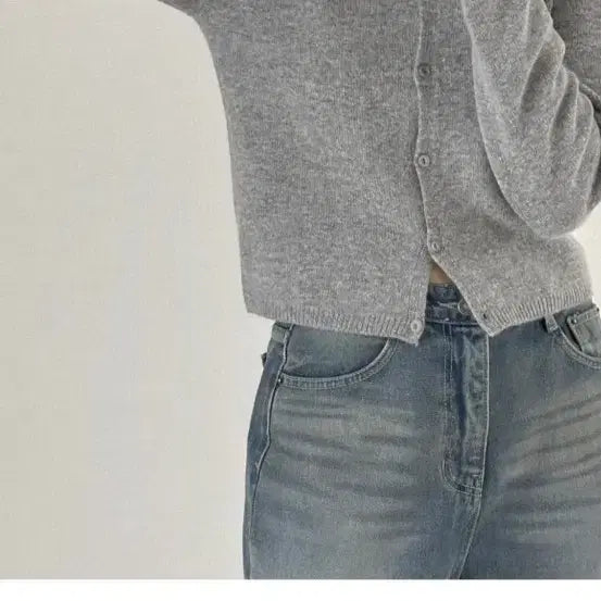 [BUNJANG] Marryaround Gray Cardigan / 회색 가디건 Free 사이즈 울100간절기 보온 55 66 메리어라운드