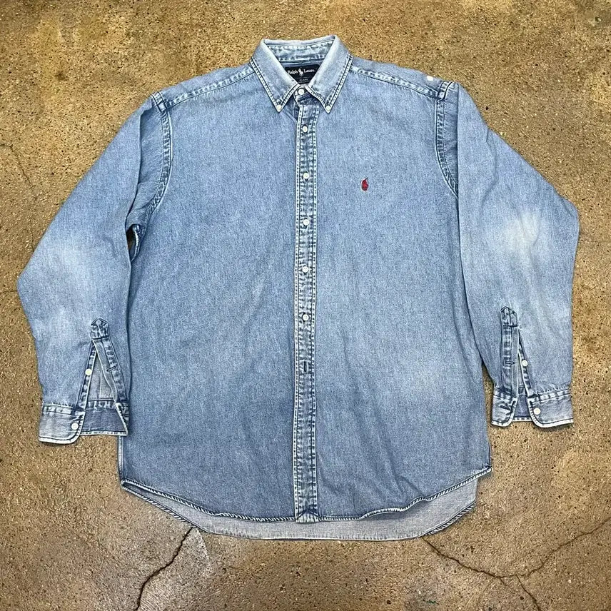 [BUNJANG] Polo Ralph Lauren Denim Shirt / 미국 빈티지 폴로 랄프로렌 데님 셔츠 남방