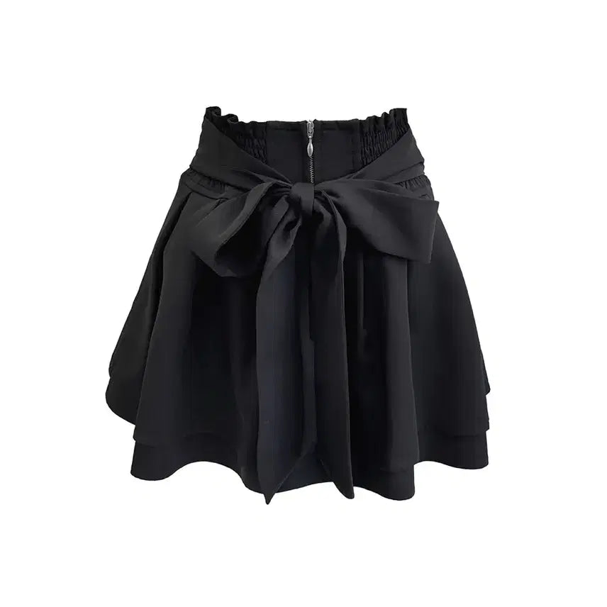 [BUNJANG] Michelle Macaron Back Ribbon Pleated Skirt XS / 미셸마카롱 백리본 미각 스커트 xs 지뢰계 양산형