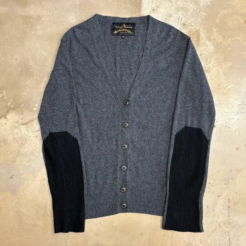 [BUNJANG] Vivienne Westwood Charcoal Wool V-Neck Cardigan / XS 비비안웨스트우드 챠콜 울 브이넥 가디건