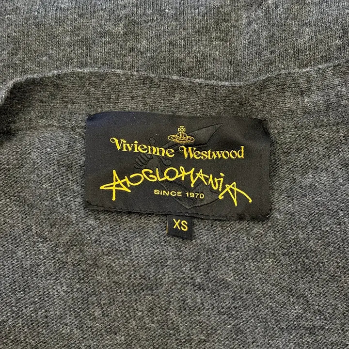 [BUNJANG] Vivienne Westwood Charcoal Wool V-Neck Cardigan / XS 비비안웨스트우드 챠콜 울 브이넥 가디건