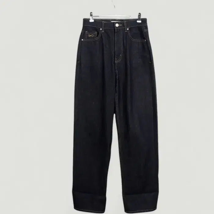 [BUNJANG] Plac Jeans Straight Fit Dark Wash Denim Jeans / 여성25 / 플랙진 진청 스트레이트 청바지NV 14-116