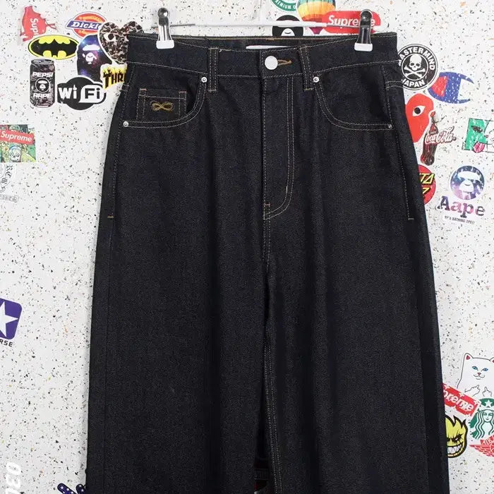 [BUNJANG] Plac Jeans Straight Fit Dark Wash Denim Jeans / 여성25 / 플랙진 진청 스트레이트 청바지NV 14-116