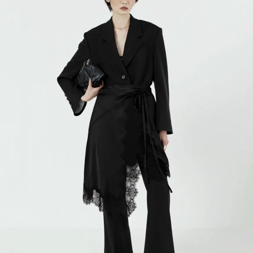[BUNJANG] Theilma Seville Layered Wrap Skirt - Black / 더일마 Seville Layered Wrap Skirt black