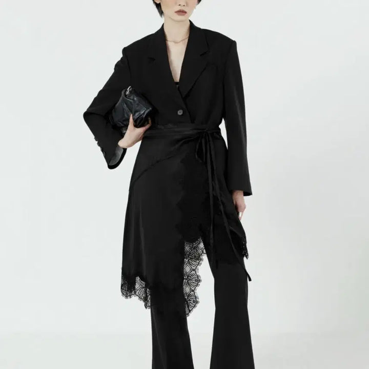 [BUNJANG] Theilma Seville Layered Wrap Skirt - Black / 더일마 Seville Layered Wrap Skirt black