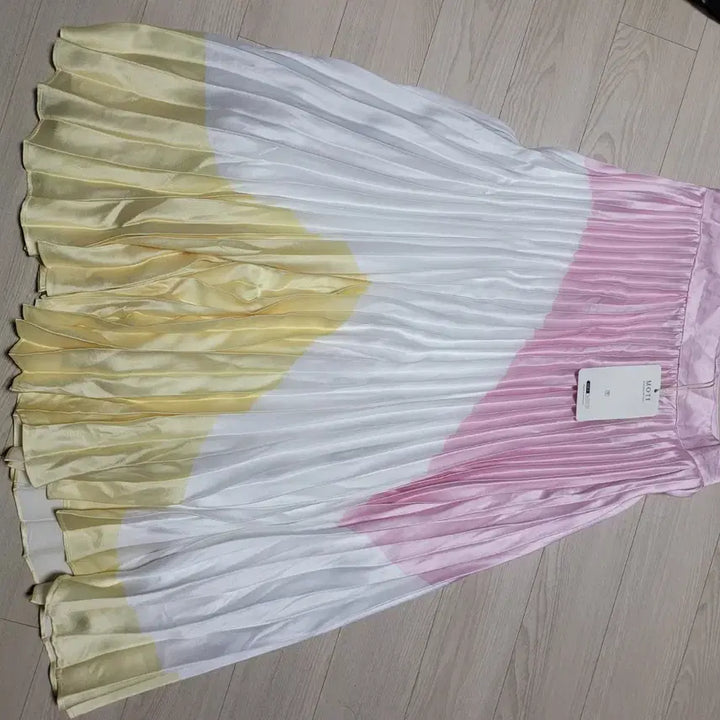 [BUNJANG] MOTF Color Block Pleated Long Skirt (M) / 새상품) MOTF 컬러 블록 플리츠 롱 스커트 M