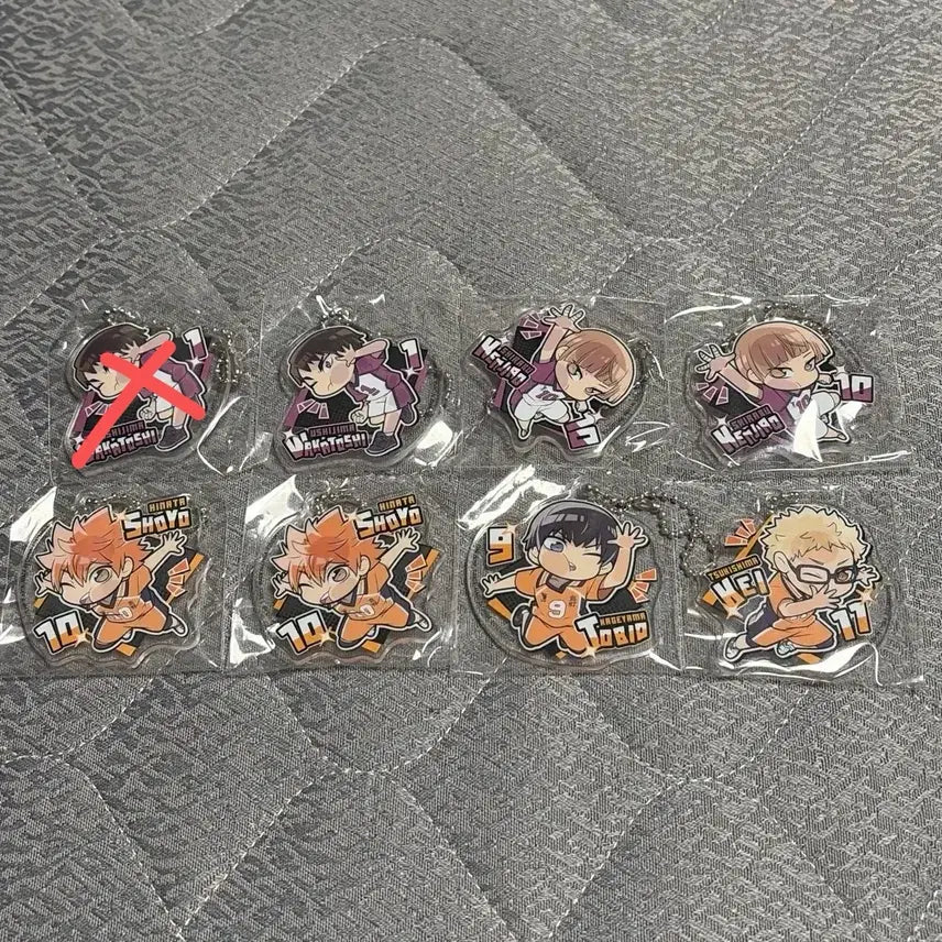 [BUNJANG] Haikyu Acrylic Keyring Bundle / 하이큐 아크릴 키링 우시지마 시라부 히나타 카게야마 츠키시마