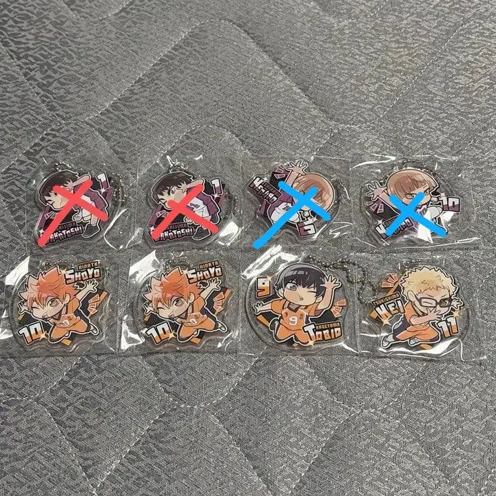 [BUNJANG] Haikyu Acrylic Keyring Bundle / 하이큐 아크릴 키링 우시지마 시라부 히나타 카게야마 츠키시마