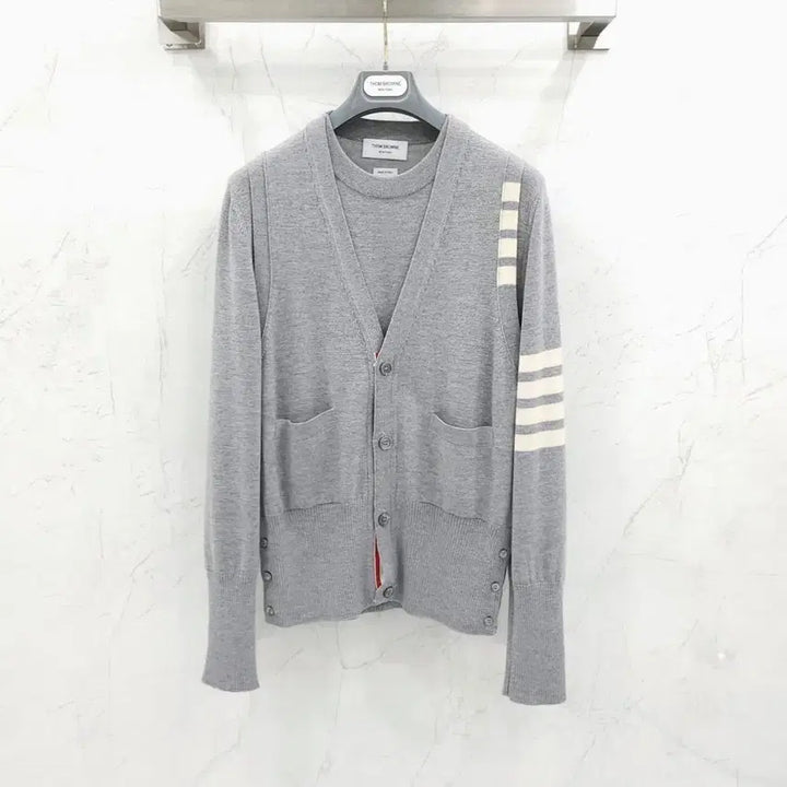 [BUNJANG] Thom Browne Merino Wool Vest Cardigan / 2 / 톰브라운 사선완장 메리노 울 베스트 니트 가디건