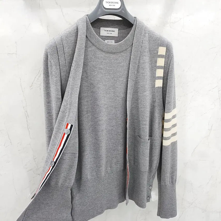 [BUNJANG] Thom Browne Merino Wool Vest Cardigan / 2 / 톰브라운 사선완장 메리노 울 베스트 니트 가디건