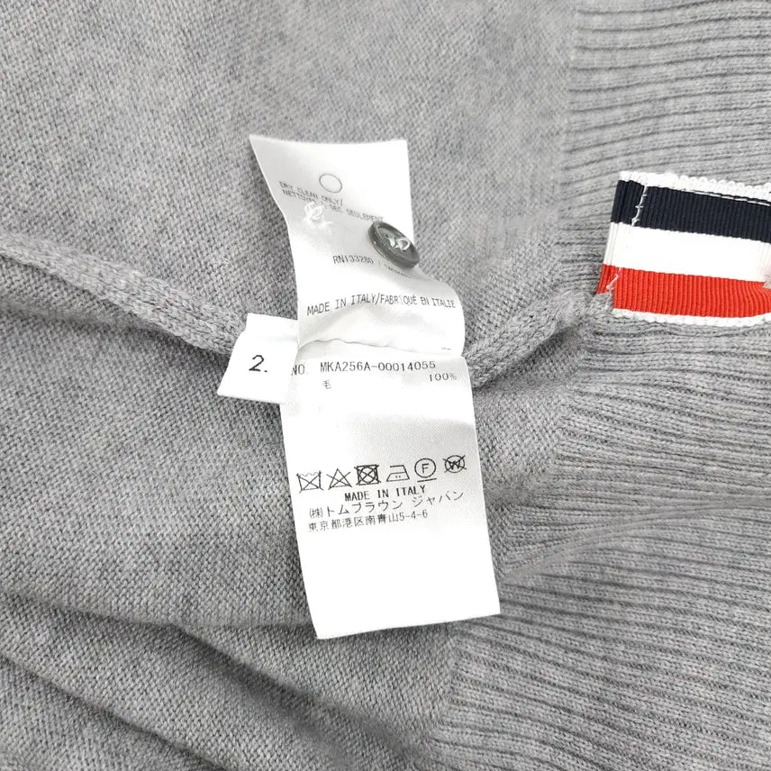 [BUNJANG] Thom Browne Merino Wool Vest Cardigan / 2 / 톰브라운 사선완장 메리노 울 베스트 니트 가디건