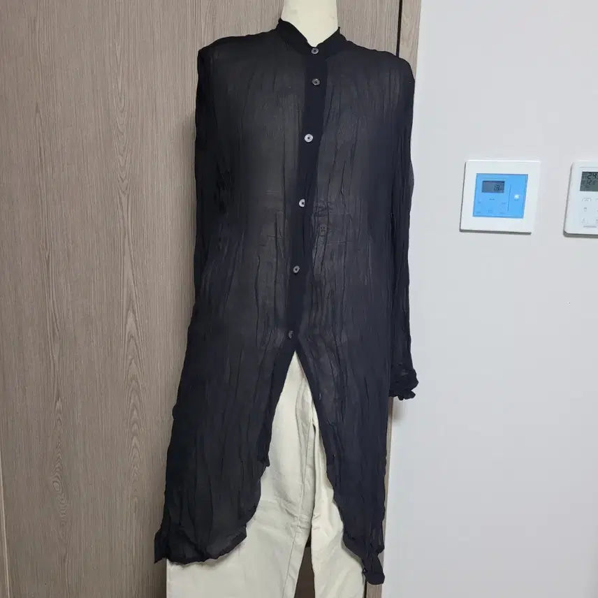 [BUNJANG] Acne Studios Black Long See-Through Shirt / 정품  아크네 매장판 블랙 롱 시스루 셔츠
