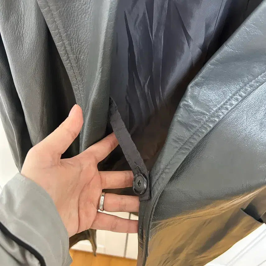 [BUNJANG] Shes Miss Vintage Leather Jacket / Shes miss 빈티지 가죽 자켓 블랙