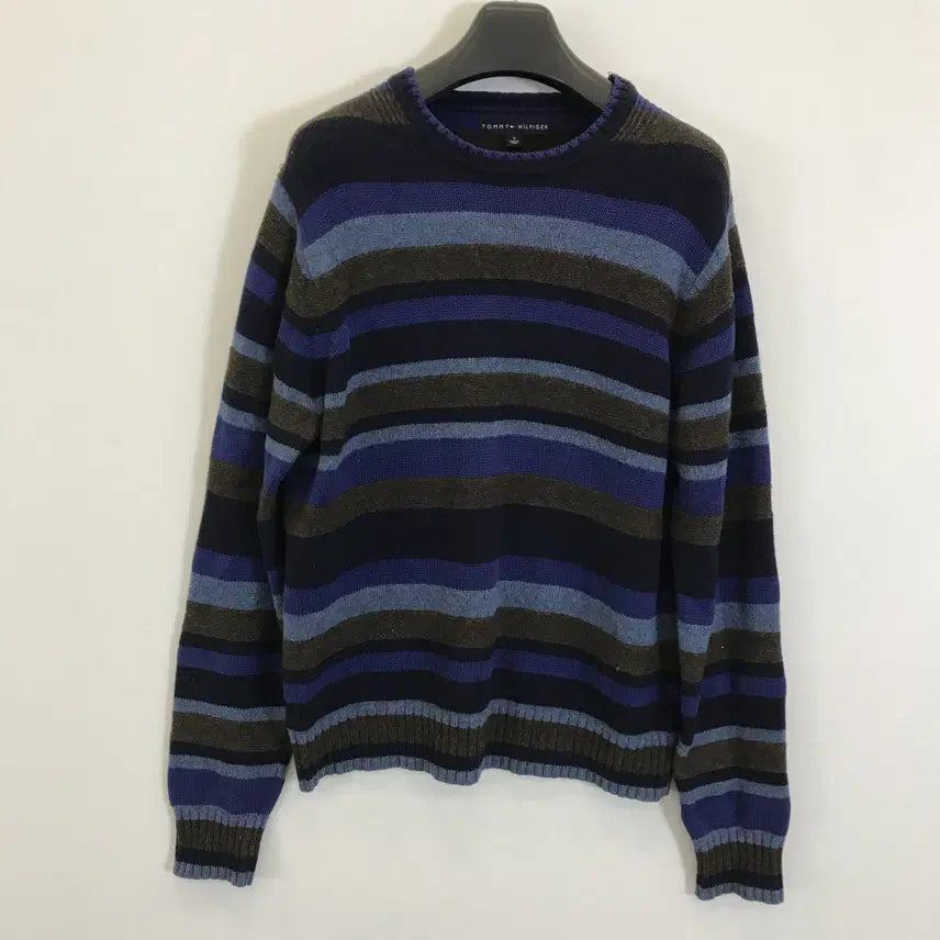 [BUNJANG] Tommy Hilfiger Vintage Striped Knit Sweater / 타미힐피거 빈티지 스트라이프패턴 니트 [M]