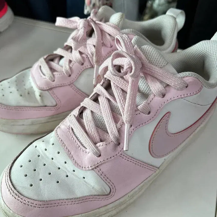 [BUNJANG] Nike Court Borough Low ReCraft White Pink Sneakers / 나이키 코트 버로우 로우 리크래프트 화이트 핑크