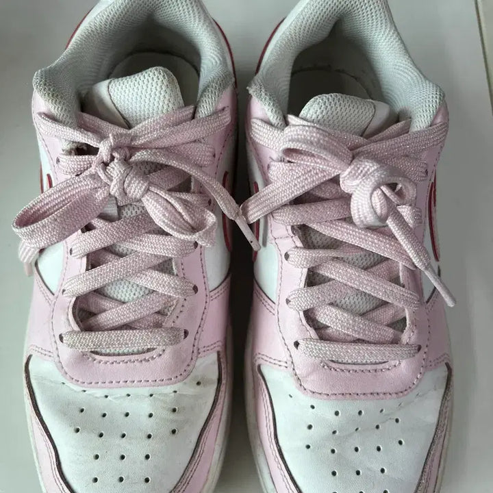 [BUNJANG] Nike Court Borough Low ReCraft White Pink Sneakers / 나이키 코트 버로우 로우 리크래프트 화이트 핑크