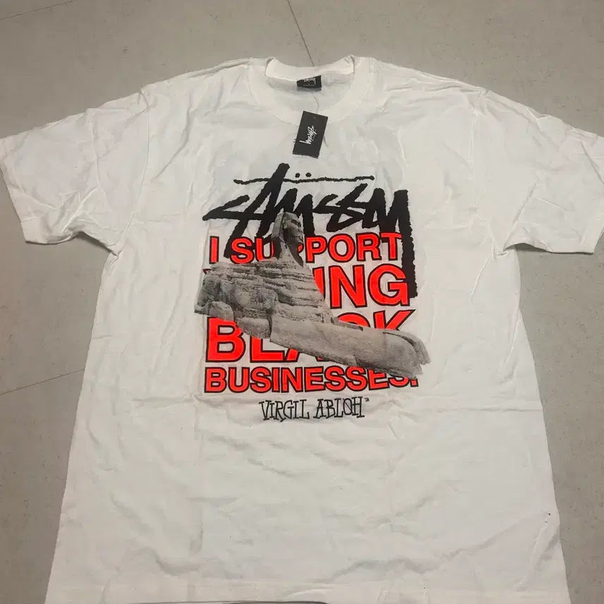 [BUNJANG] Stussy x Off-White 40 World Tour T-shirt / 스투시 x 오프화이트 40 월드투어 티셔츠