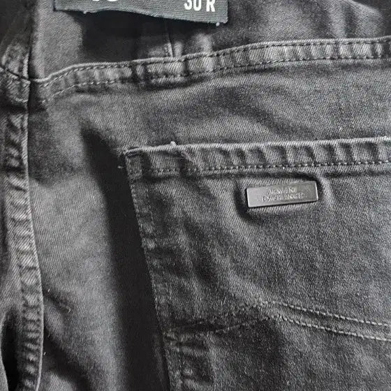 [BUNJANG] Armani Exchange Black Side-lined Denim Pants / 아르마니 익스체인지 블랙 사이드라인 데님