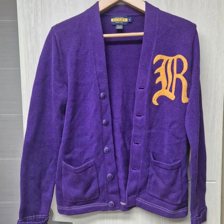 [BUNJANG] Ralph Lauren Rugby Purple Cardigan / 랄프로렌 럭비 퍼플 가디건