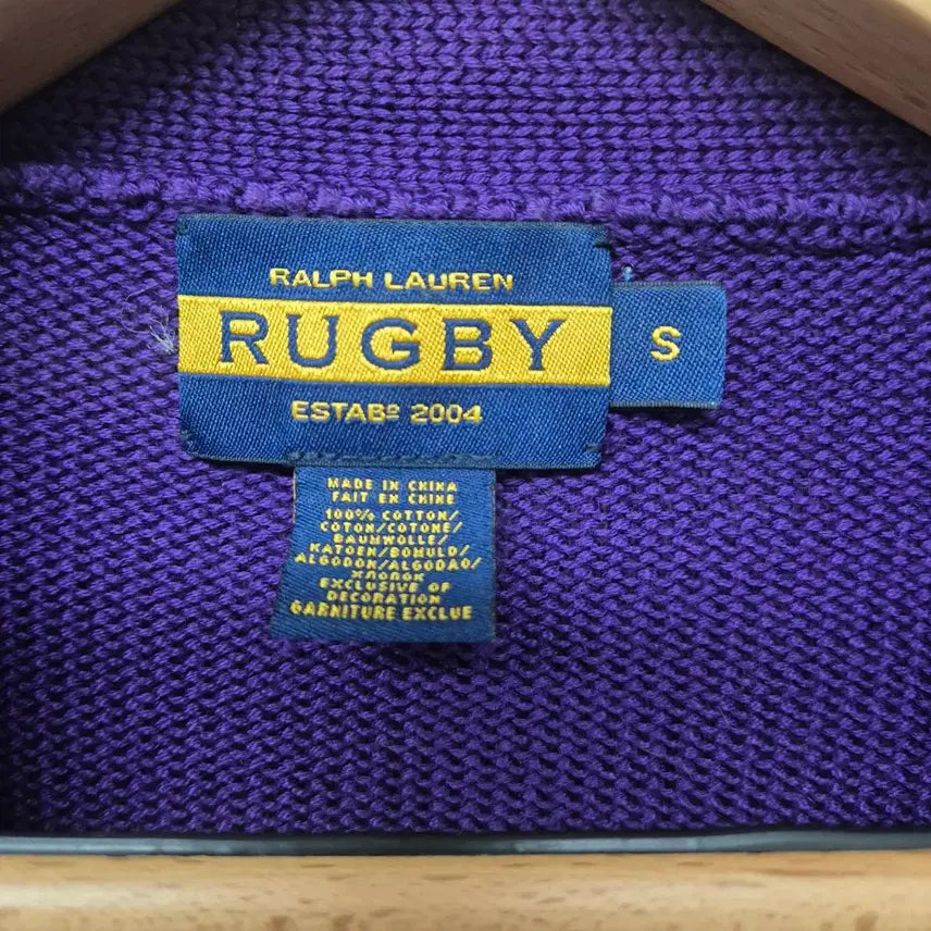 [BUNJANG] Ralph Lauren Rugby Purple Cardigan / 랄프로렌 럭비 퍼플 가디건