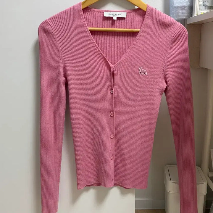 [BUNJANG] Maison Kitsune Pink Cardigan (Size S) / 메종키츠네 정품 핑크 가디건 사이즈 S