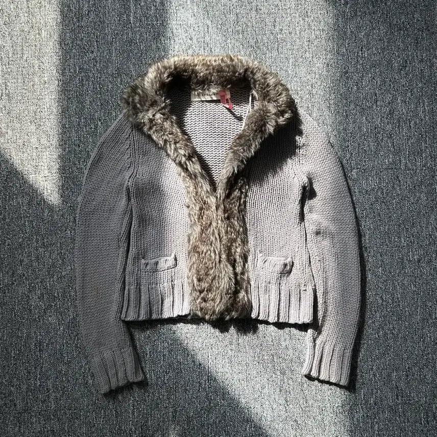[BUNJANG] ZARA Fur Trimmed Cardigan / 자라 퍼 트리밍 가디건