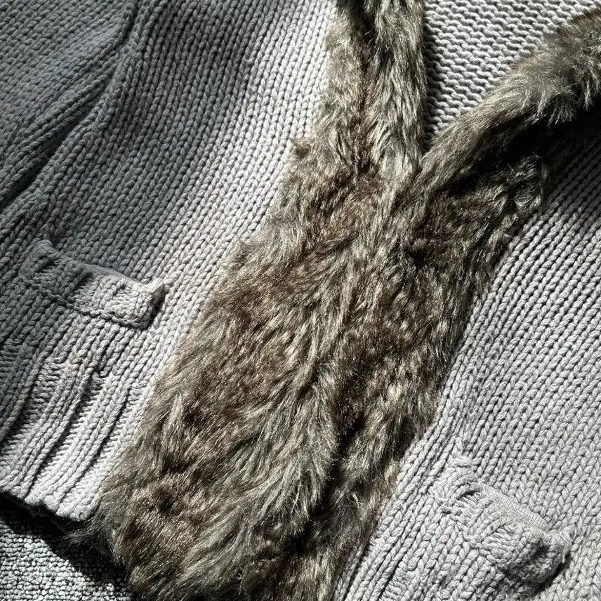 [BUNJANG] ZARA Fur Trimmed Cardigan / 자라 퍼 트리밍 가디건