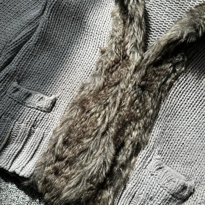 [BUNJANG] ZARA Fur Trimmed Cardigan / 자라 퍼 트리밍 가디건