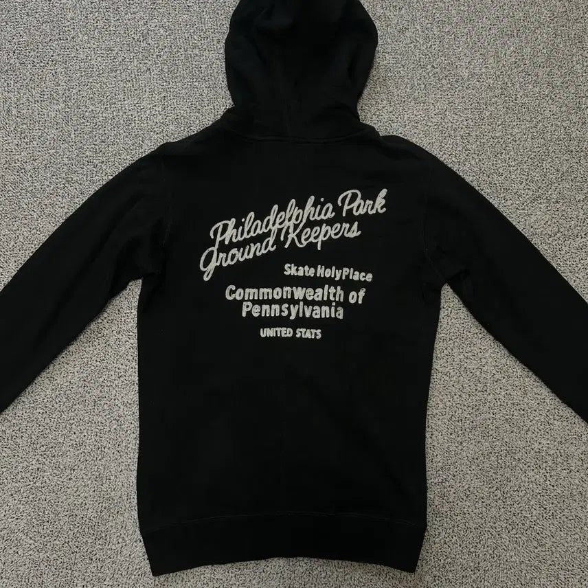[BUNJANG] Stooge&amp;Co Lettering Black Hoodie Zip-up / Stooge&amp;Co Lettering black Hoodie zip-up